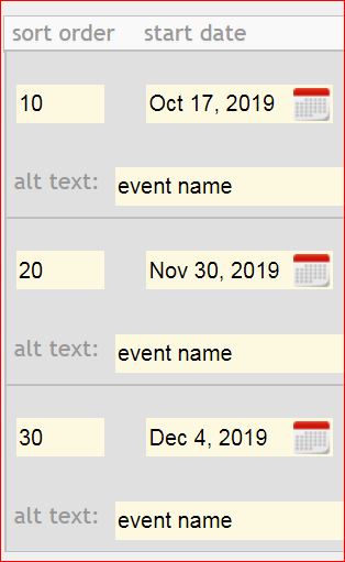 start and end date